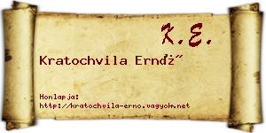 Kratochvila Ernő névjegykártya